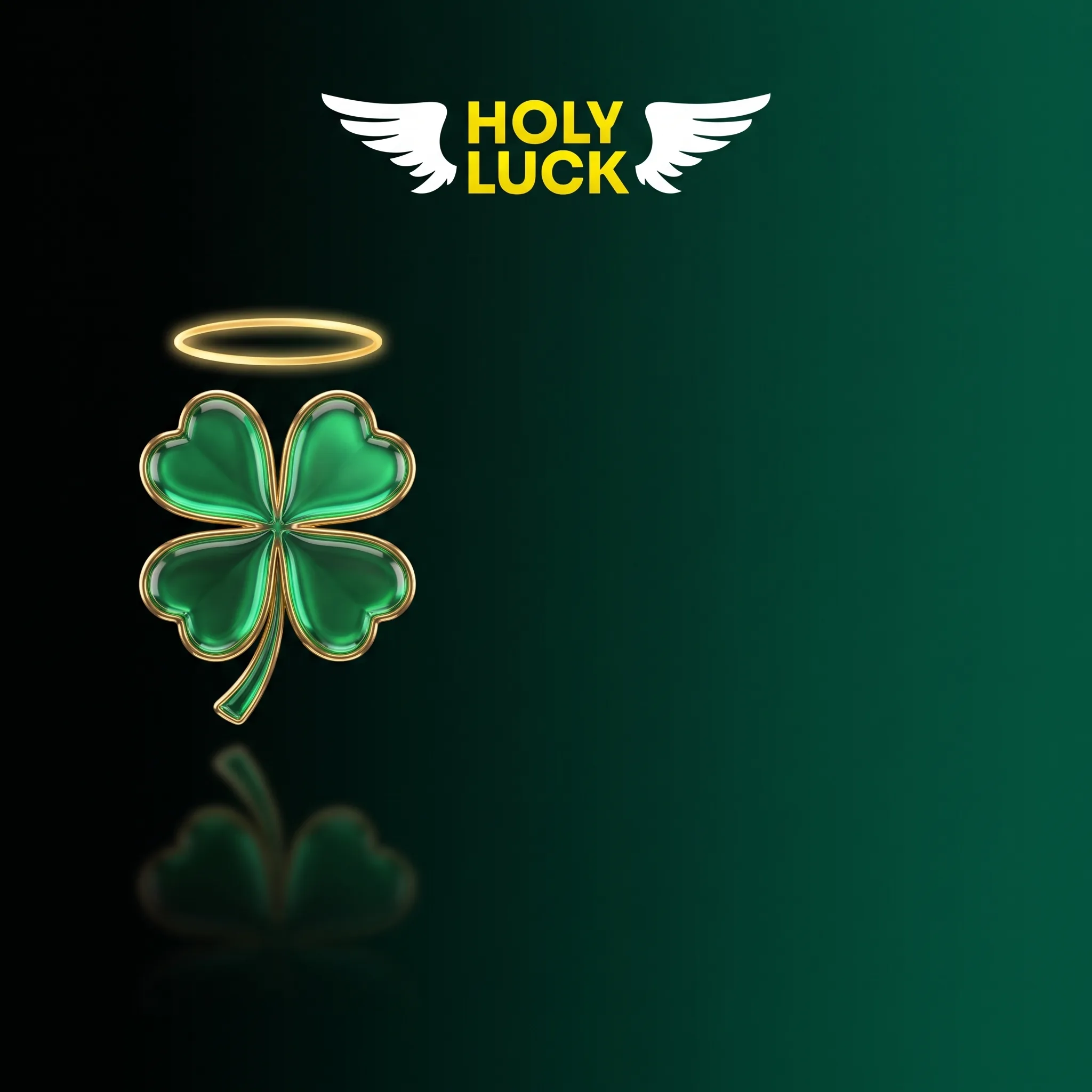 Groene klaver met gouden halo voor de HolyLuck welkomstbonus